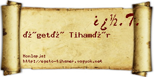 Égető Tihamér névjegykártya